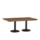 Rustic Dining Table with Metal Base #3166 shown with Medium Pine Top La Lune Collection