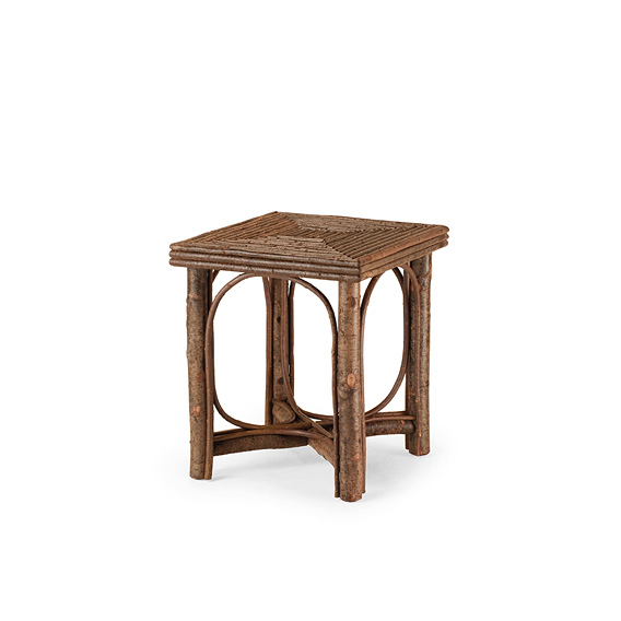 Rustic Side Table #3224 with Willow Top (Shown in Natural Finish)