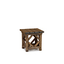 Rustic End Table with Optional Medium Cedar Top #3238 shown in Kahlua Premium Finish (on Peeled Bark) La Lune Collection