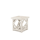 Rustic End Table with Willow Top #3240 shown in Antique White Finish (on Bark) La Lune Collection