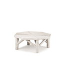 Rustic Coffee Table with Willow Top #3258 shown in Antique White Premium Finish (on Bark) La Lune Collection