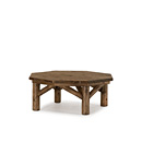 Rustic Coffee Table #3260 with Optional Medium Cedar Plank Top shown in Kahlua Premium Finish (on Peeled Bark)  La Lune Collection