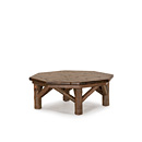 Rustic Coffee Table #3260 with Optional Medium Cedar Plank Top shown in Natural Finish (on Bark)  La Lune Collection