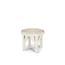Rustic Side Table with Willow Top #3270 (Shown in Antique White Finish) La Lune Collection