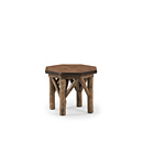 Rustic Side Table #3272 shown in Kahlua Premium Finish (on peeled Bark) with Medium Pine Top La Lune Collection