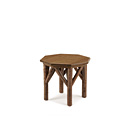 Rustic Side Table #3276 with Optional Medium Oak Top shown in Natural Finish (on Bark) La Lune Collection