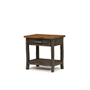 Rustic Side Table #3287 shown in Ebony Premium Finish (on Bark) with Medium Pine Top La Lune Collection