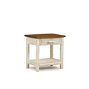 Rustic Side Table #3287 shown in Navajo Premium Finish (on Bark) with Medium Pine Top La Lune Collection