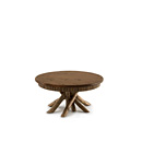 Rustic Coffee Table #3417 shown in Kahlua Finish (on Peeled Bark) with Medium Pine Top La Lune Collection