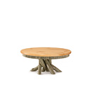 Rustic Coffee Table #3418 shown in Sage Premium Finish (on Bark) with Light Pine Top La Lune Collection