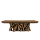 Rustic Dining Table #3482 (shown in Natural Finish on Bark with Medium Pine Top) La Lune Collection