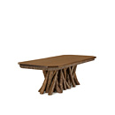 Rustic Dining Table #3482 (shown in Natural Finish on Bark with Medium Pine Top) La Lune Collection