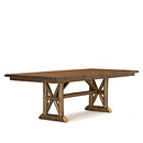 Rustic Dining Table with Optional Medium Cedar Plank Top #3492 (shown in Kahlua Finish on Peeled Bark) La Lune Collection