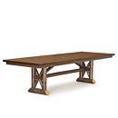 Rustic Dining Table with Optional Medium Cedar Plank Top #3494 (shown in Kahlua Finish on Peeled Bark) La Lune Collection