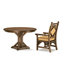 Rustic Dining Table #3520 with Medium Cedar Top, Arm Chair #1295 with Optional Loose Cushion (Shown in Kahlua Finish) La Lune Collection