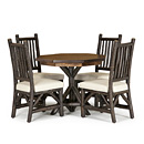 Rustic Dining Table #3544 with Medium Pine Top, Side Chairs #1205 – Items shown in Ebony Finish La Lune Collection