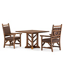 Rustic Dining Table #3600 with Medium Pine Top, Custom Dining Arm Chair (Shown in Natural Finish) La Lune Collection