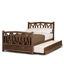 Rustic Trundle Bed Queen/Twin (Opens Right) #4514R (Shown in Natural Finish) La Lune Collection