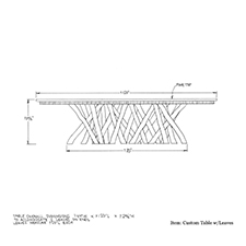 Custom Table with Leaves shop drawing 2
