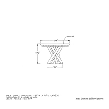 Custom Table with Leaves shop drawing 3