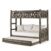 Rustic Bunk Bed with Trundle (Ladder Left) #4256L