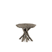 Rustic Side Table with Willow Top #3414